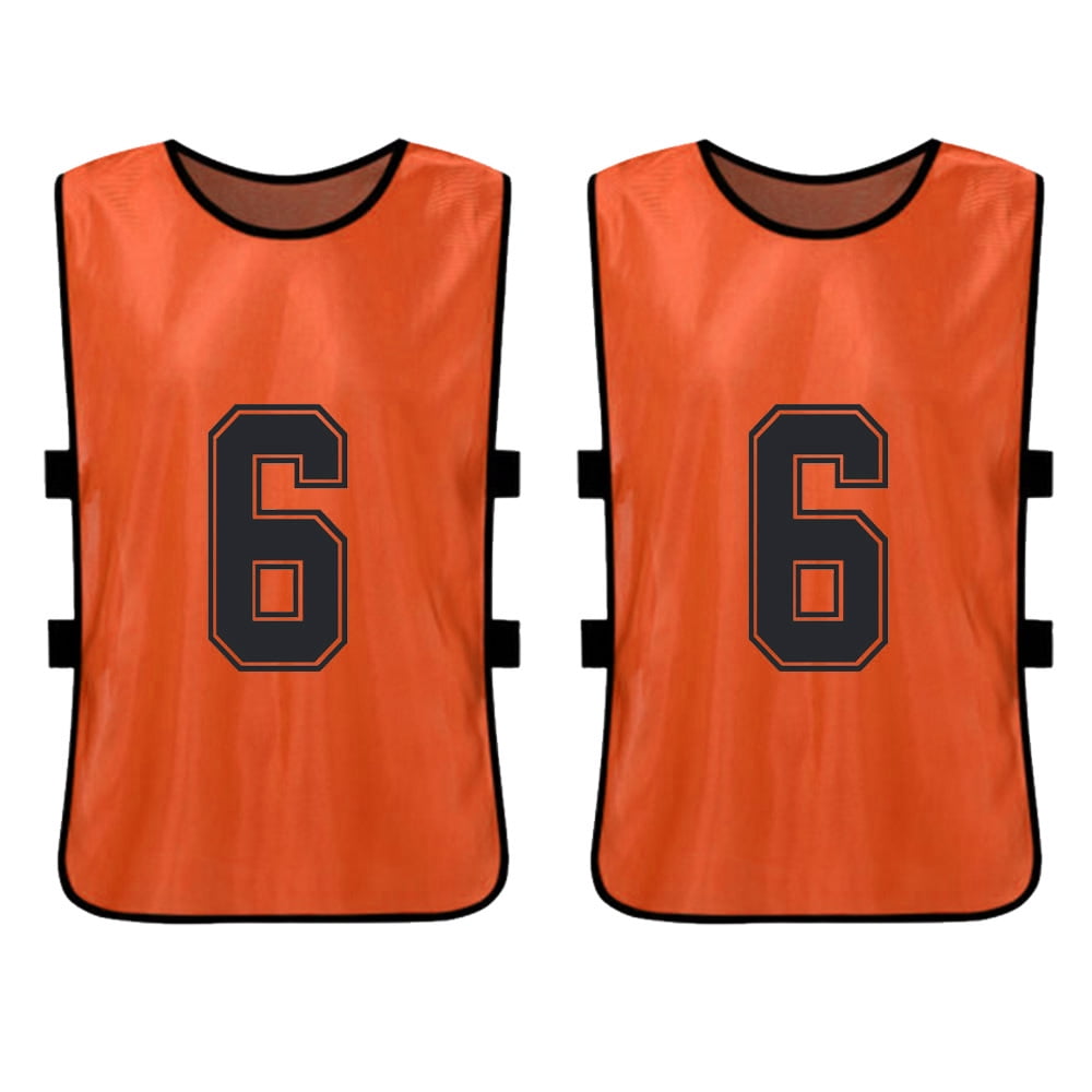 Mixfeer 12PCS Kid's Football Pinnies Quick Drying Soccer Jerseys Youth Scrimmage Basketball Team Training Numbered Bibs Practice Vest