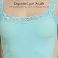 thumbnail image 3 of COUVER Women's 1-Inch Lace Trim Scoop Neck Cami Top Candy Blue One Size, 3 of 6