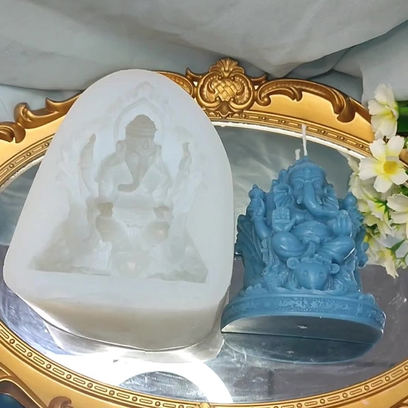 Zecic Elephant Statue Scented Candle Mold Silicone Mold for Candle Making DIY Resin Casting Gypsum Epoxy Mould Decoration