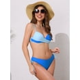 thumbnail image 4 of DARING DIVA Women's Front Cross Contrast Color Bikini Sets Small Blue, 4 of 6