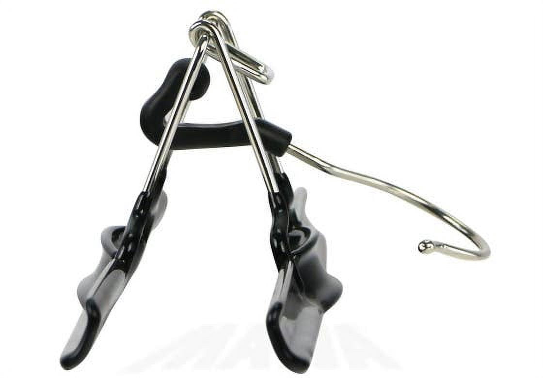 NAHANCO Non slip metal skirt/pant hanger with rubberized clamp, 10", Black - 50/CTN