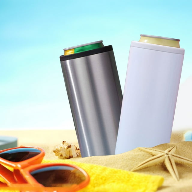 New Arrivals-304 stainless steel insulation BA-Double Walled Slim For 12Oz Can Stainless Cooler Stainless Can Vacuum Cooler Insulated Holder Glass&Bottle-6.3x2.8x2.8 inches-BA Clearance