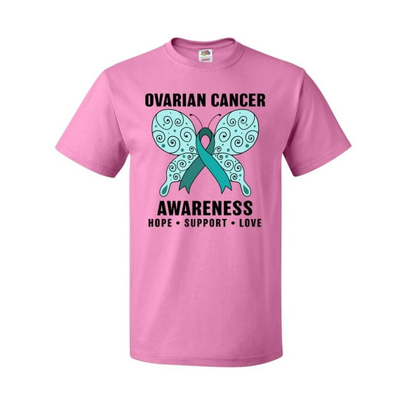 Inktastic Ovarian Cancer Awareness Hope Support and Love T-Shirt