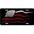 thumbnail image 2 of American Flag Red Stripe Metal License Plate, 2 of 2
