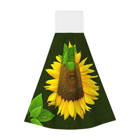 

Zufioo Sunflower3 Print Coral Fleece Velcro Hand Towel Hangable Absorbent Hand Towel Suitable for Kitchen Bathroom Household Items