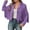 Light Purple, variant on Women's Casual Jackets Short Slim Fit Fringe Coat Classic Outerwear For Daily Fall Winter - Everyday Wearable Outer Layer For Leisure And Travel Women's Bomber Jacket Casual Coat