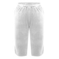 thumbnail image 7 of FRSASU Womens Capri Pants Knee Length Velvet Capris Spring Summer Straight Leg Loose Beach Shorts with Pockets White, 7 of 7