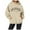 Khaki, variant on Women's Letter Printed Round Neck Pullover Street Long Sleeve Pullover Hoodie Winter Jacket Zip up Tunic Hoodie Sweatshirts for Women with Hoodie Womens Hoodie Zip up Womens plus Sweatshirts