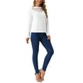 thumbnail image 2 of INSPIRAR CHIC Blusas Casual para Mujeres con Encaje Cuello Redondo de Manga Larga Camiseta Sólida Ropa de Primavera XL Blanca, 2 of 6