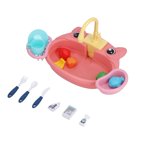 Kitchen Sink Toys, Convenient Storage Plastic Kitchen Sink Play Set 180 Rotatable Electrically Inductive for Kids over 3 Years Old