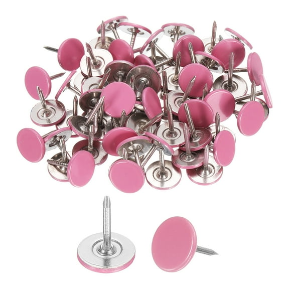 60Pack Upholstery Tacks, 11mmx13mm Flat Head Thumb Tack, Pink