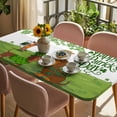 thumbnail image 3 of St. Patrick's Day Table Cloths for 3 Foot Rectangle Tables, Green Lucky Clovers Dog Patio Waterproof Elastic Fitted Tablecloths, Washable Rectangular Table Cover for Camping, 3 of 8