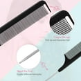 thumbnail image 5 of 6 Pieces Sectioning Clips with Rat Tail Comb, Hair Styling Clips Clamps Black Hair Grip Clamps Crocodile Hair Clip and Stainless Steel Pintail Comb for Women Girls Hairdressing Styling Cutting Tool, 5 of 5