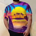 thumbnail image 4 of JAJAHO Mens Short Sleeve T Shirt Tropical Printed Summer Beach Vacation Clothes Plus Size Comfortable Soft Hawaiian Beach Shirts Leisure Tops, 4 of 5