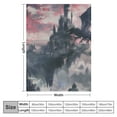 thumbnail image 4 of PRATYUS Gothic Dragon Throw Blanket,Black and White Vintage Dragon Blanket Fantasy Castle Blanket,Dark Sky Mythical Animal Blanket Antique Prehistoric Wildlife Room Decor White 50x60in, 4 of 6