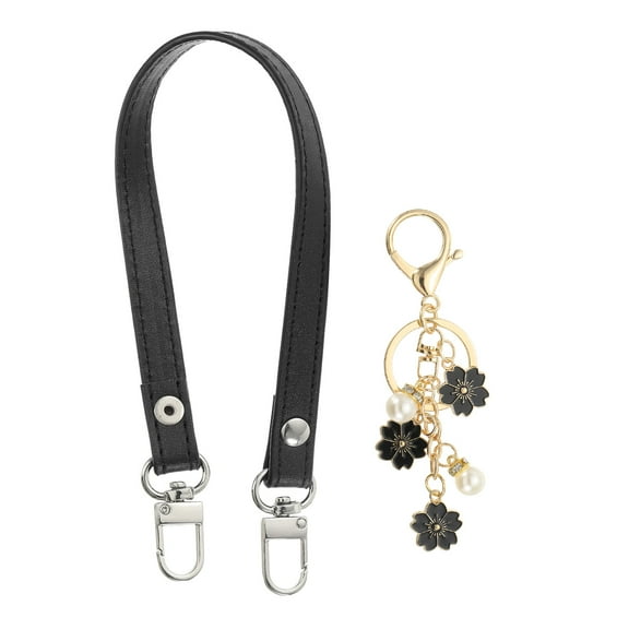 Uxcell Leather Purse Handle Strap Replacement DIY Women Clutch Bag Handbag Top Handle Strap Black