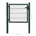 thumbnail image 4 of vidaXL Fence Gate Steel Green 105x150 cm, 4 of 4
