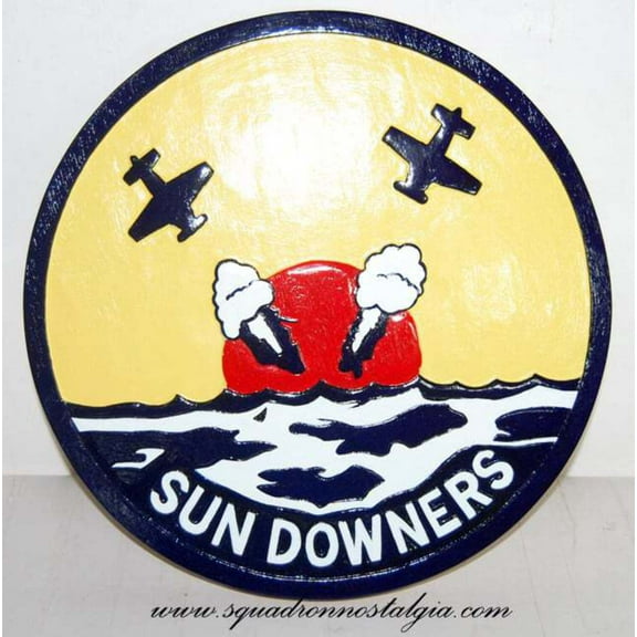 VF-111 Sundowners Plaque, 14 Mahogany