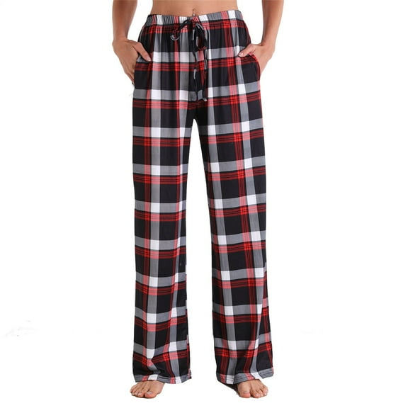 Outfmvch Plaid Pants for Women Gingham Pants Fall Pajamas Women Pajama Pants Women Pajama Pants Pajama Pants for Women Pajama Bottoms Women Black L