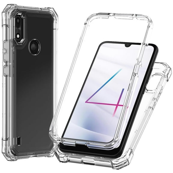 TJS for Gabb Phone 4 Phone Case, Full Body Protective Heavy Duty Hybrid Bumper Cover (Clear)