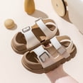 thumbnail image 5 of Eltusu Girls Sandals with Strap, Soft Sole Open Toe Casual Non Slip Summer Shoes White Size 1(Big Kids), 5 of 7