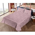 thumbnail image 4 of Ambesonne Jaguar Skin Pattern Fitted & Flat Sheet with Shams 4 Pcs Set, Wild Animal Art, Queen, Dried Rose Pale Pink, 4 of 5