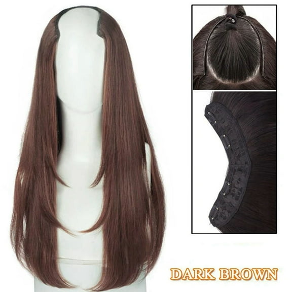 Dark Brown Synthetic Women'S Styling Long Hair Extra Long Hair Synthetic Wigs Layered Extensions Increase Hair