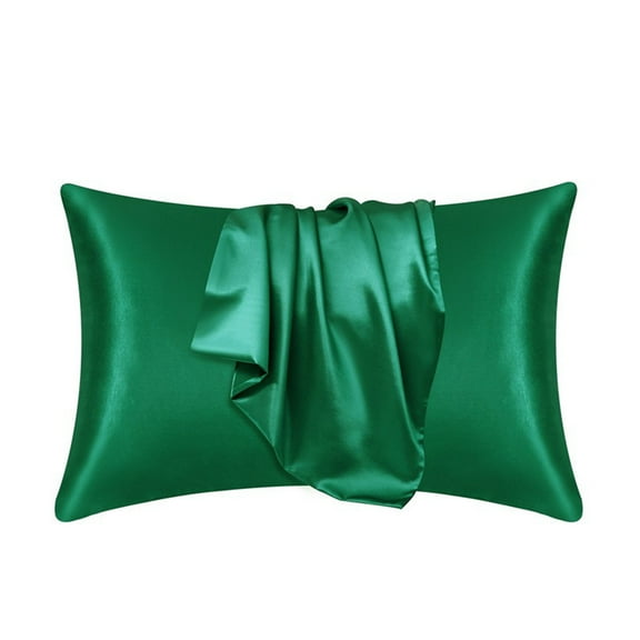 Holloyiver Satin Pillowcase for Hair and Skin, Queen Size Pillow Covers Luxury & Ultra Soft Pillow Cases Set of 2, Cooling Pillowcovers with Envelope Closure, Anti Wrinkle, 20 x 30 Inch, Green