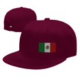thumbnail image 4 of DouZhe Flat Brim Cap Snapback Hat, Mexicain Mexicain Drapeau Imprime Rouge Adulte Casquette de Baseball Réglable, 4 of 6