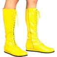 thumbnail image 2 of Pro Wrestling Lace-Up Boots and Coordinating Wristbands Yellow Large, 2 of 10