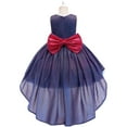 thumbnail image 4 of XMMSWDLA Toddler Girl Clothes Girls Color Net Yarn Shiny Bowknot Birthday Party Gown Kids Floor-length Princess Dresses, 4 of 7