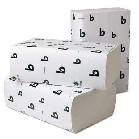 Green Plus Folded Paper Towels, C-Fold, White, 10 1/8 x 13, 200/Pack, 12/Carton