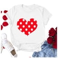 thumbnail image 4 of Ichuanyi Womens Tops, Summer Women Couples Lover Valentine's Day Short Sleeve Love Letter Print T Shirts Tops, 4 of 9