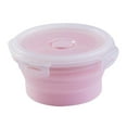 thumbnail image 1 of Recipientes redondos para el almuerzo, de silicona apta para alimentos, plegables, con cierre hermético. XL 1200ML rosa, 1 of 5