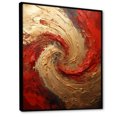 thumbnail image 2 of Designart "Fusion Spiral In Red And Gold" Abstract Spirals Floater Framed Canvas Art Print, 2 of 5