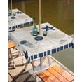 thumbnail image 2 of Beach Shells Ocean Starfish Navy Blue Square Tablecloth with Zipper,Waterproof Table Cloth with Umbrella Hole Patio Tablecloths for Outdoor Tables,Summer Coastal Coral Washable Spillproof Table Cover, 2 of 6