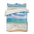 thumbnail image 2 of Ocean Beach Twin XL Size Down Alternative Comforter, Lightweight Comforter Quilt Bedding Set with Pillow Shams Blue Sky Waves Sand Horizon Shore Summer All Seasons Bed Comforter Duvet Insert 68"x98", 2 of 7