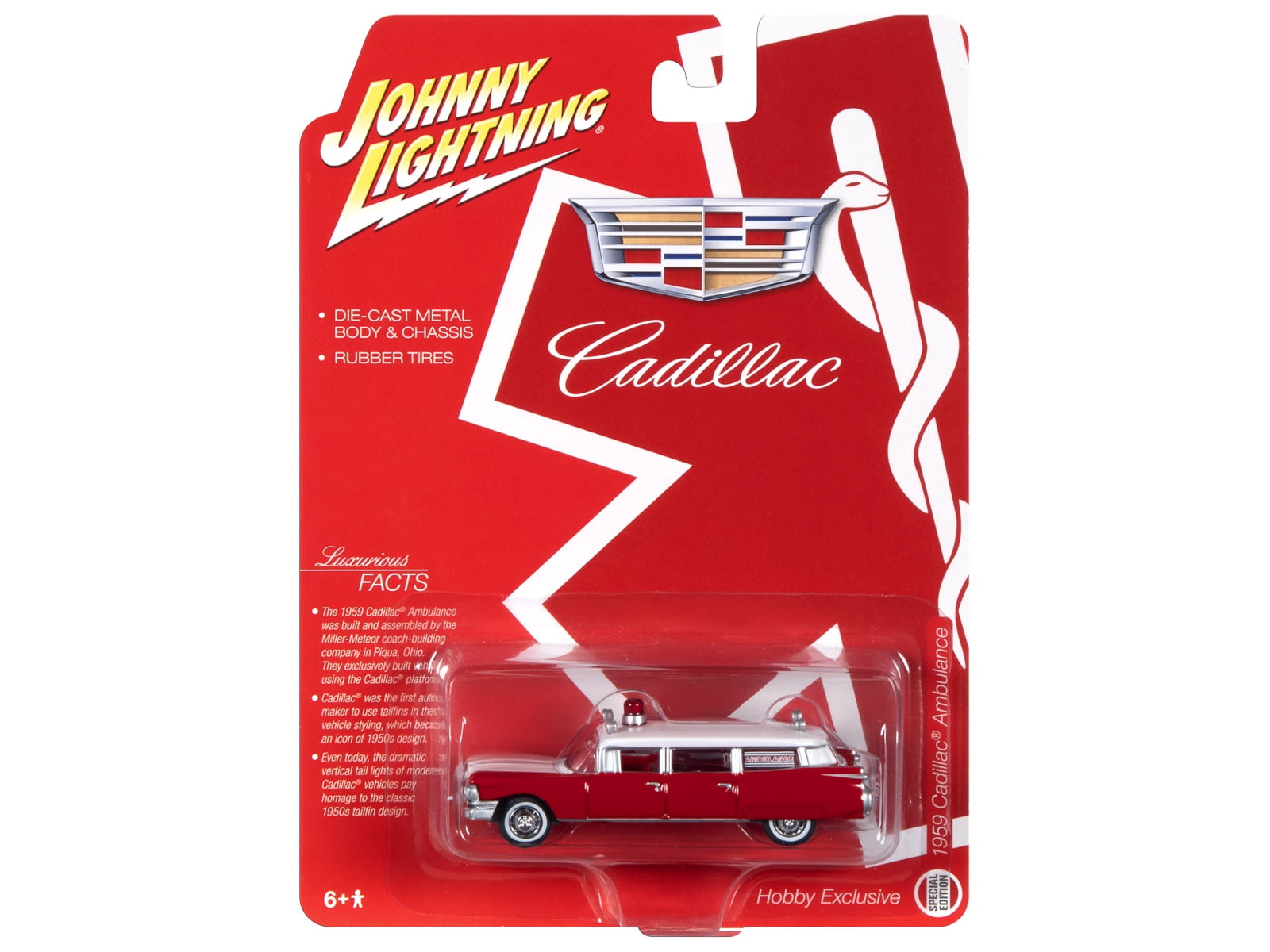 Auto World 59 Cadillac ☆HOスロットカー Auto World 4Gear 1959 Cadillac Ambulance (Red & White) HO