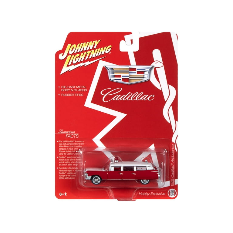 Autoworld JLSP098 1-64 Scale 1959 Cadillac Ambulance Red & White