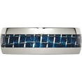 thumbnail image 3 of Stainless Steel Polished With Blue Carbon Fiber Inlay 8mm Band (Size 10.5) Made In China sr269-10.5, 3 of 5