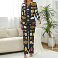 thumbnail image 2 of Top-kevin Women's Pajama Sets Flamingo Hearts Dots Pattern Long Sleeve Lounge Sets Pjs Sleepwear with Pockets, 2 of 12