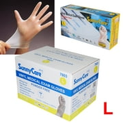 1000Pcs SunnyCare Vinyl Medical Exam Gloves Powder Free (Latex Nitrile Free) Size: Large
