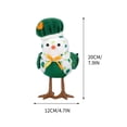 thumbnail image 3 of Lksixu Desktop Glowing Birds Ornaments, Cute Plush Green Shamrock Birds with Hat and Bow, Couple Birds with LED Lights Animals Statue Luck Inseparable Birds Spring Decor Gifts for Kids Friends, 3 of 6