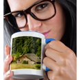 thumbnail image 2 of 3drose, Wa, Fidalgo Island, Barn with Conifer Forest - Us48 Tdr0241 - Trish Drury, 11oz Two-tone Blue Mug, 2 of 6