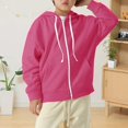 thumbnail image 2 of YunPes Sweatshirt Jacket for Boys Girls Pullover Solid Color Sweatshirt Zippered Cute Sweatshirt for Teenagers Casual Jacket Long, 2 of 8