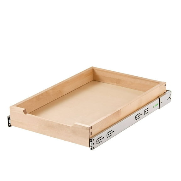 Pull Out Cabinet Organizer Soft Close - 14"W x 21"D Wood Drawer - Single Tier Kitchen Cabinet Slide Out Shelf for Base Cabinets & Pantry