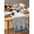 thumbnail image 3 of Hokiten Table Runners 60 Inches Long Dress Scarves, Farmhouse Daisy Farmhouse Kitchen/Dining Table Runner, Small Coffee Tablerunners, Blue Bottle Flower Vintage Butterfly 13x60 Inch, 3 of 7