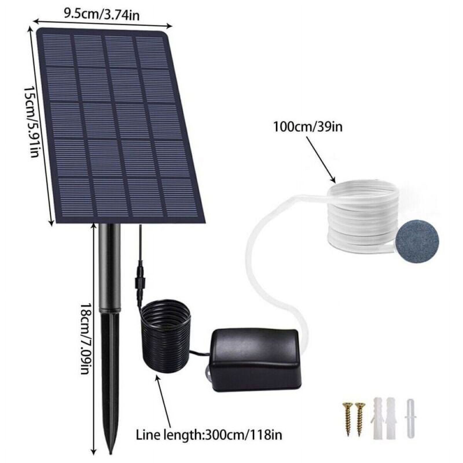 Solar Pond Oxygenator Solar Air Pump 2.5W Plug-in Solar Oxygen Pump Fish Tank Oxygenator 3Modes Aquarium Oxygen Aerator Air Pump Fishing Aerator With Pipe Air Bubble Stone For Garden Outdoor Pool Pond