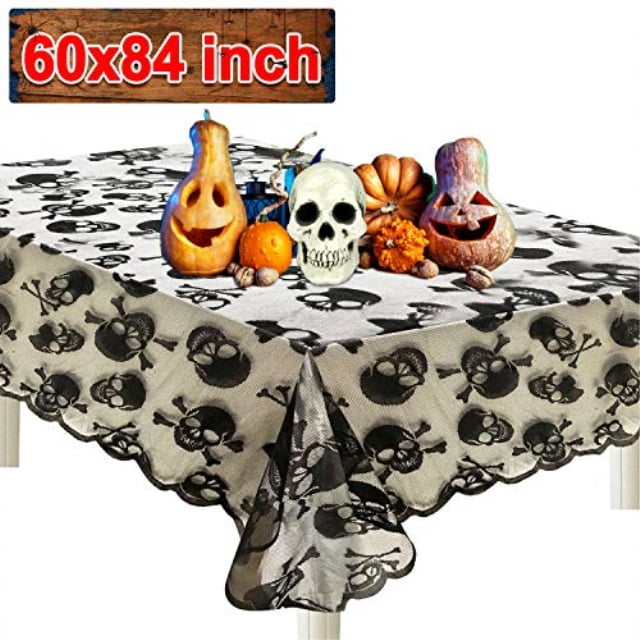 60'' x 84'' halloween tablecloth halloween decor skull table cover