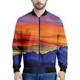 thumbnail image 2 of Chaqueta con cremallera con estampado de puesta de sol de Maldivas para hombre, chaqueta hawaiana de playa con estampado 3D de manga larga, chaqueta bomber informal holgada, abrigo de calle, 2 of 4